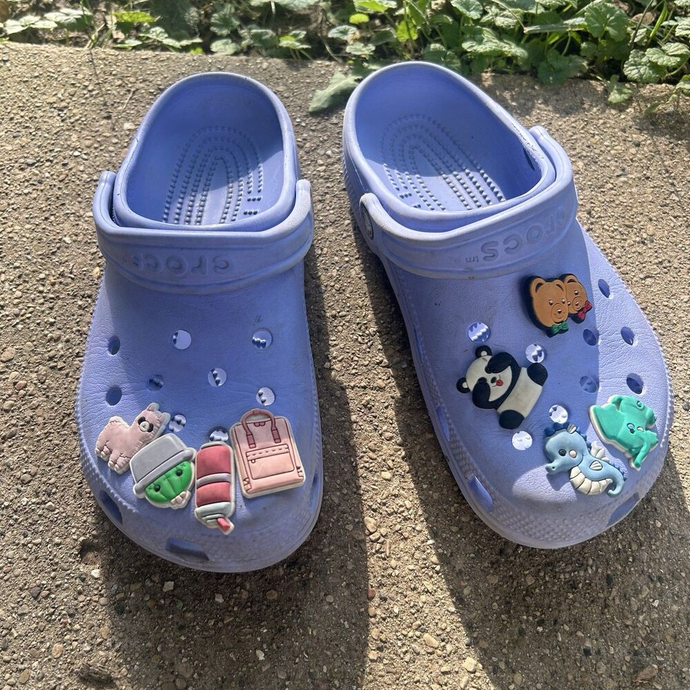 Kids Crocs Classic Clog Light Purple Lavender Size J5 Youth Shoes with Jibbitz